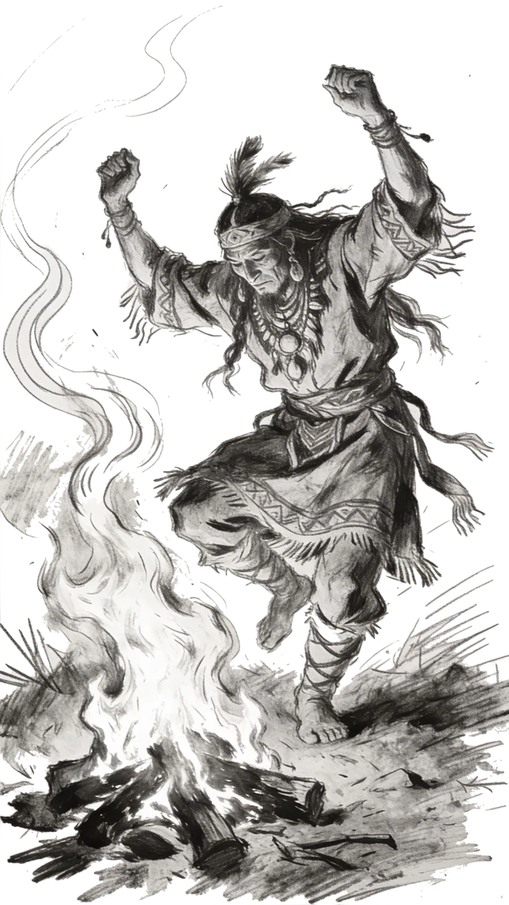 Watercolor tribal masks representing the spirit