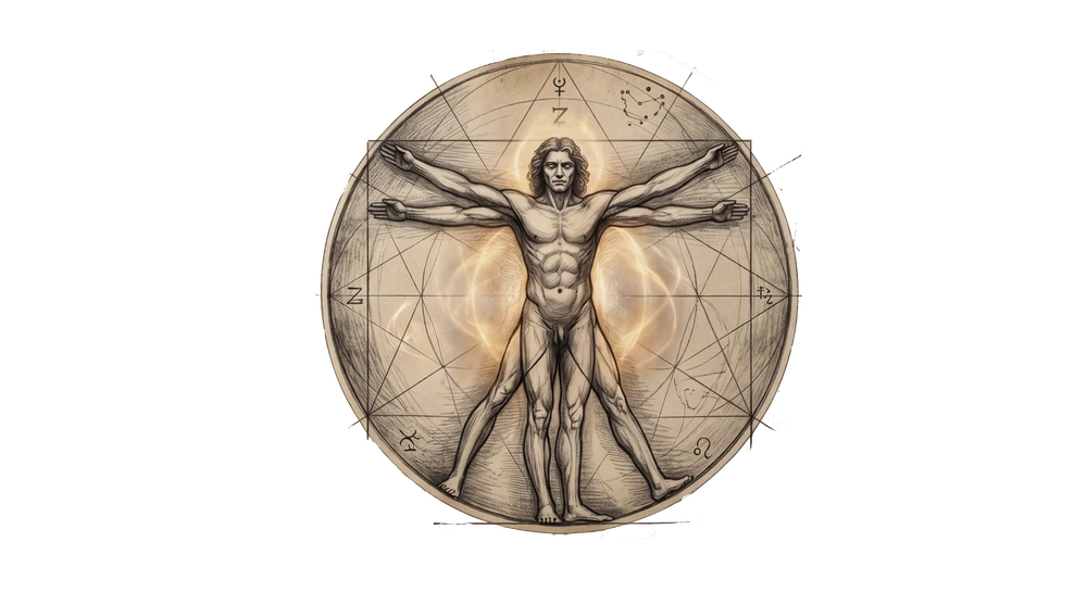 Vetruvian man representing the body